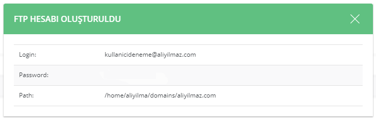 DirectAdmin Hosting Yeni FTP Hesabı Oluşturma 7
