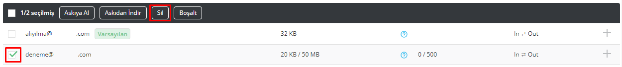 DirectAdmin E-Mail Hesabı Oluşturma Ve Yönetme 9