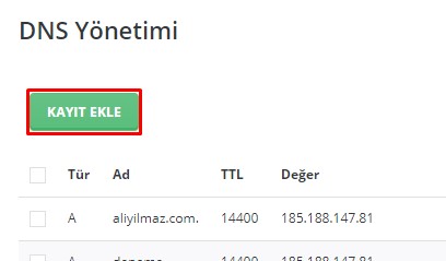 DirectAdmin Dns Kaydı Ekleme 5