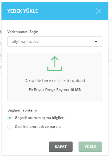 DirectAdmin Hosting MySQL Veritabanı Oluşturma ve Yönetme 9