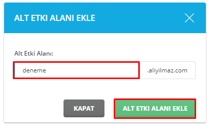 DirectAdmin Hosting Subdomain Oluşturma 6