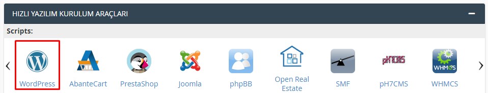 cPanel'den WordPress Kurulumu 1