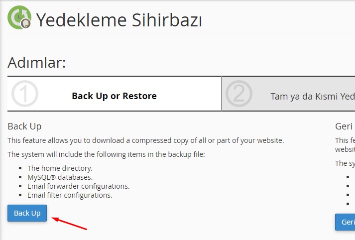 CPanel Yedek Alma ve Restore İşlemi 2