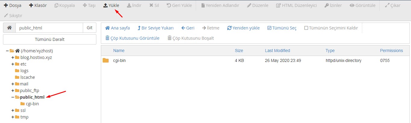 cPanel Üzerinden Dosya Yükleme 3