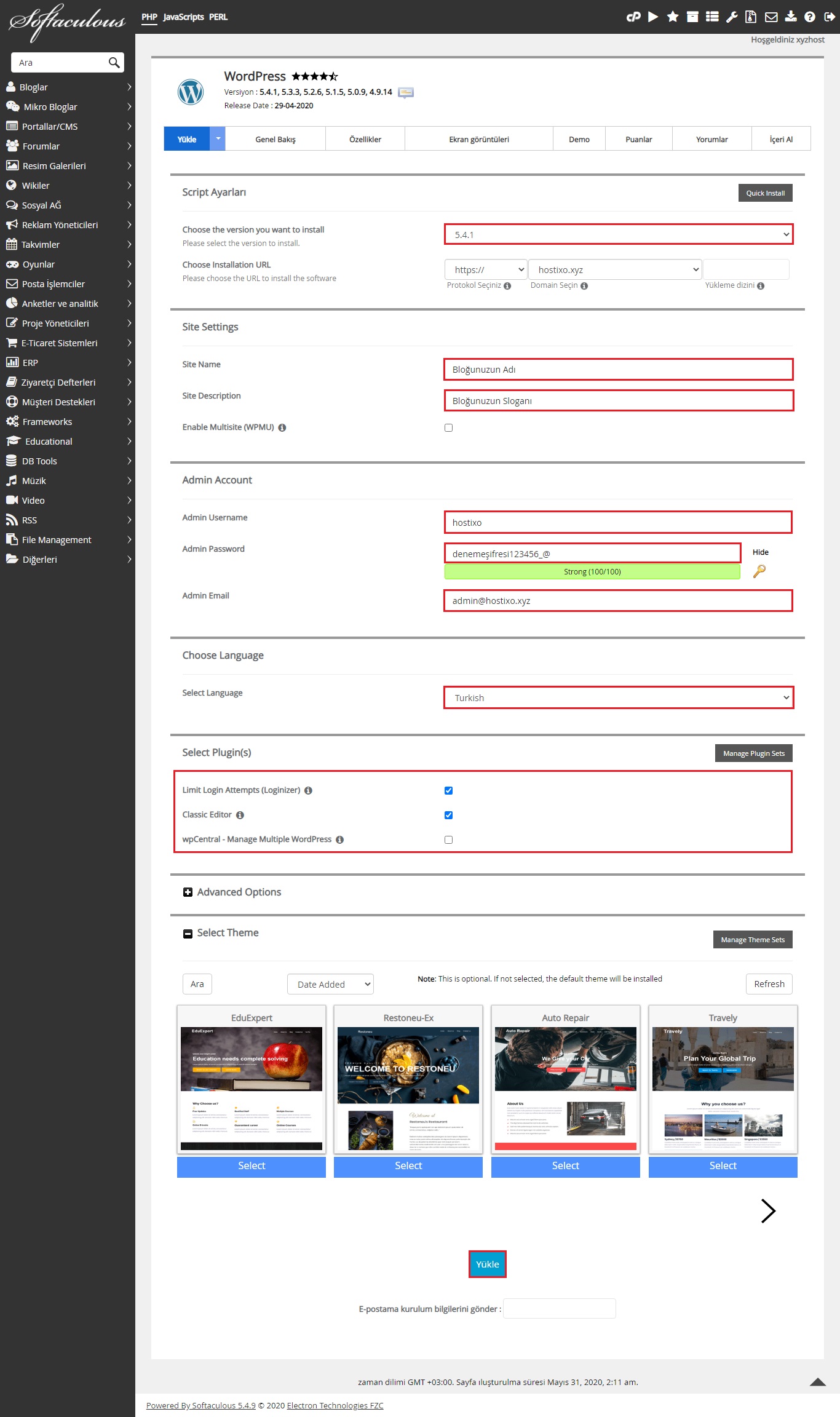 cPanel'den WordPress Kurulumu 3