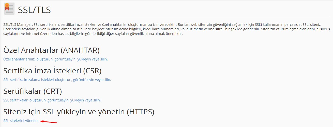 cPanel SSL Sertifikası Kurulumu 6