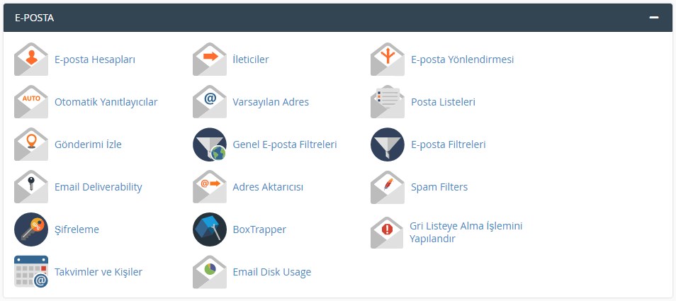 cPanel Domain Mail Hesabı Oluşturma 1