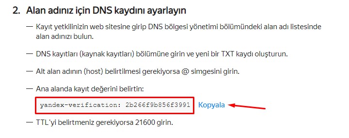 Yandex Connect Domain Ekleme ve E-posta Oluşturma 3