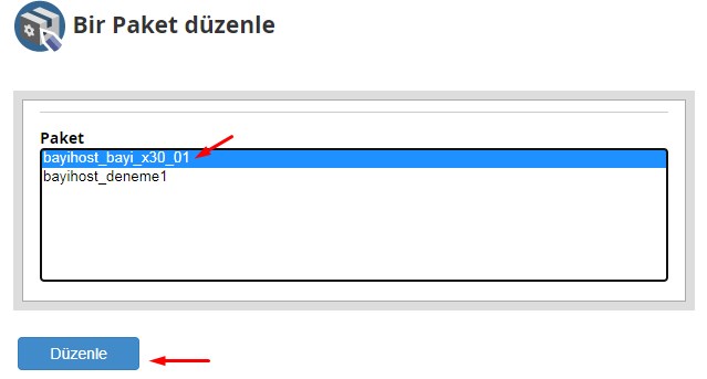 cPanel / WHM Bayi Hosting Abonelerinin Limitlerini Düzenleme 4