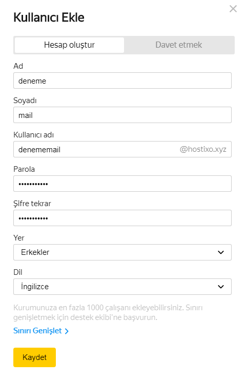 Yandex Connect Domain Ekleme ve E-posta Oluşturma 13