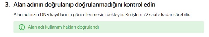 Yandex Connect Domain Ekleme ve E-posta Oluşturma 8